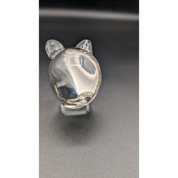 Clear Glass Pig Paperweight.  Mouthblown 2.5" - Picture 3 of 7